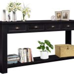 Black entryway table decor