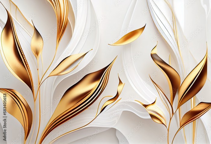 Gold white wall decor