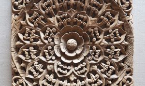 Hand carved wood wall decor