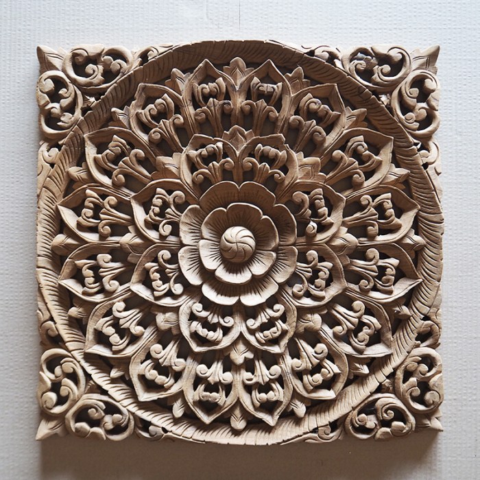 Hand carved wood wall decor