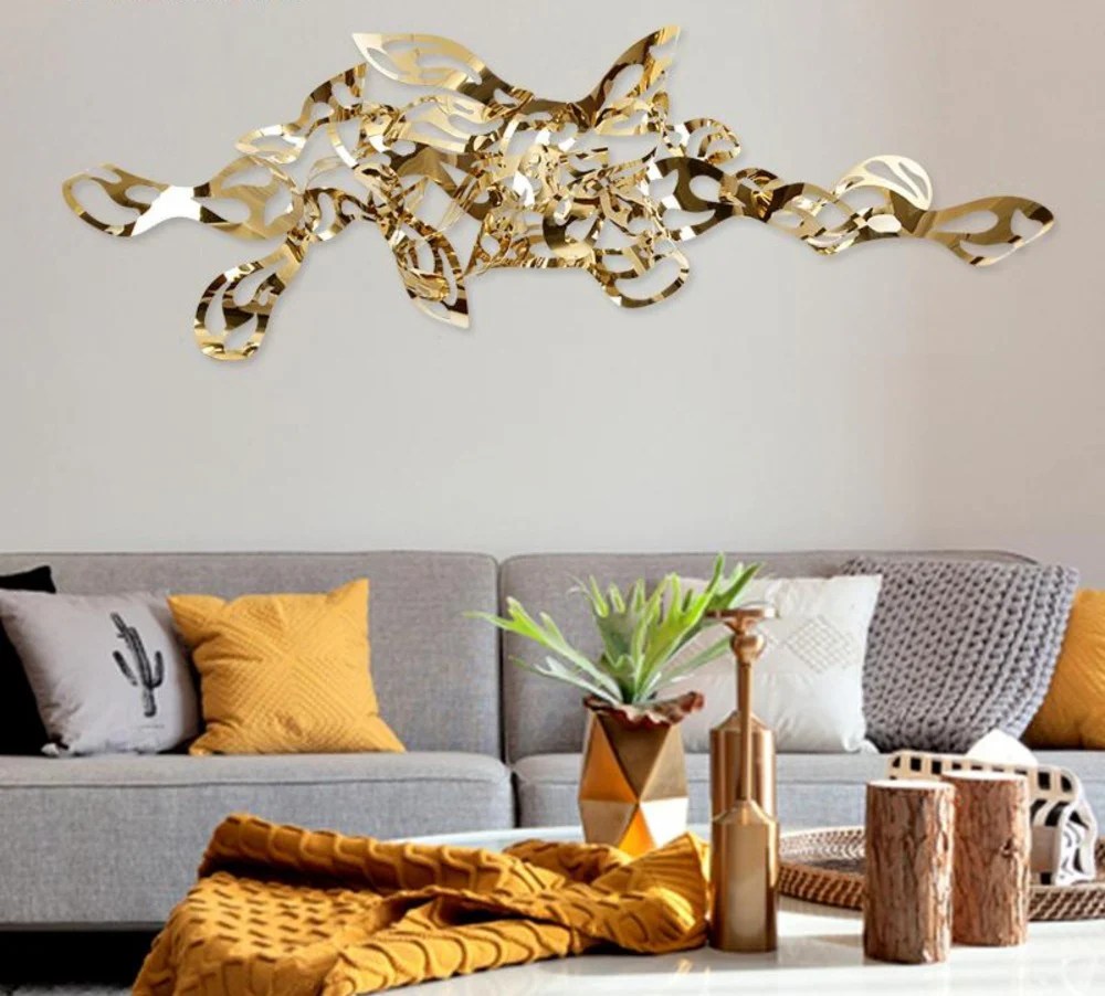 Gold wall decor stickers