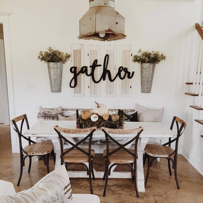 Farmhouse kitchen table decor ideas