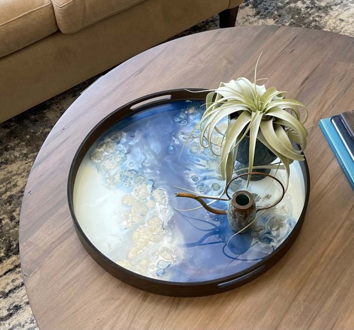 Modern coffee table tray decor