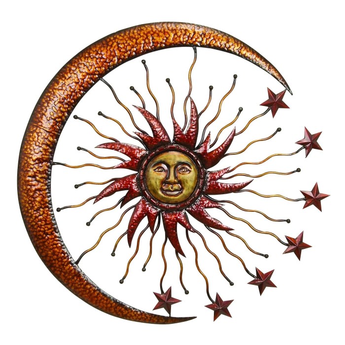 Sun and moon wall decor