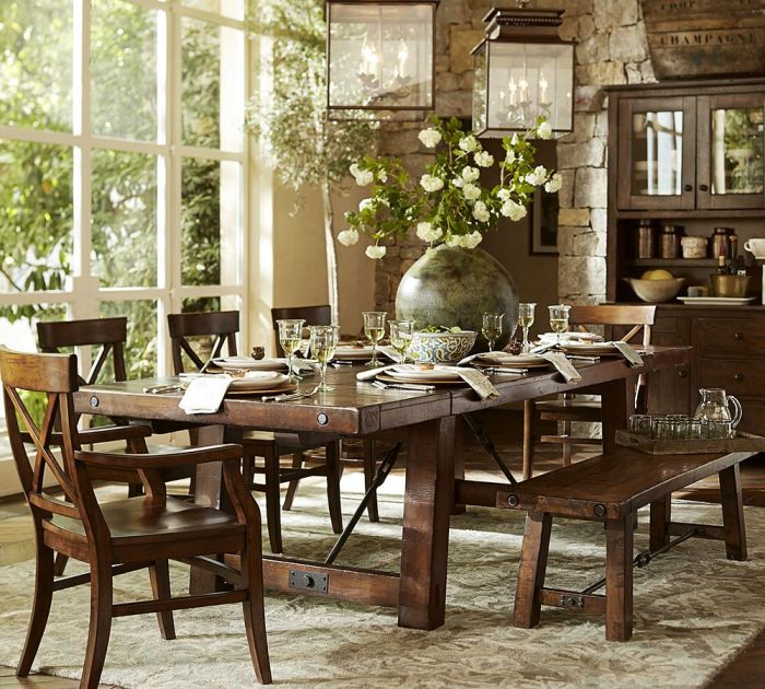 Pottery barn dining table decor