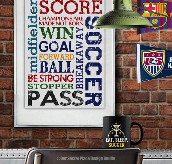 Soccer wall art decor