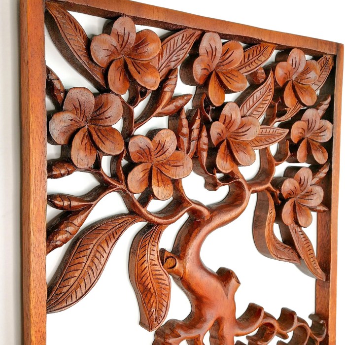 Hand carved wood wall decor