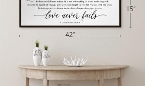 Love never fails wall decor